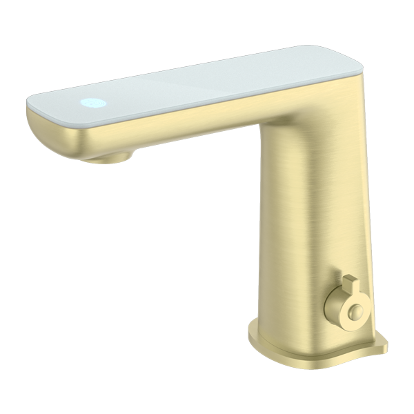 CLAUDIA SENSOR MIXER WITH WHITE TOP DISPLAY BRUSHED GOLD