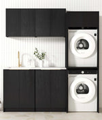 Load image into Gallery viewer, Laundry Kit 1960C Byron/Bondi Black Oak with Natural Carrara Marble Top

