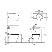 Reach II BTW Toilet with Slim Seat Rear or Side Water Inlet