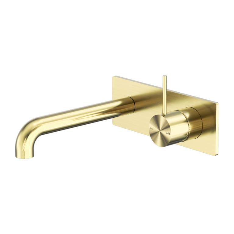 MECCA WALL BASIN/BATH MIXER HANDLE UP 160MM BRUSHED GOLD