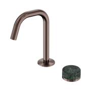 Serenity Progressive Basin Mixer Edge Spout With Verde Alpi Handle Brushed Bronze