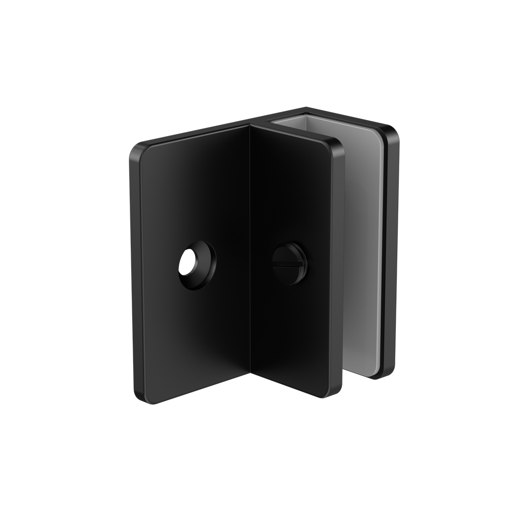 SHOWER F BRACKET 10MM GLASS MATTE BLACK