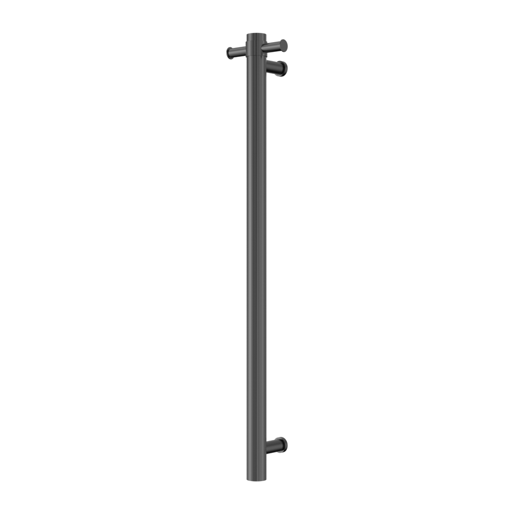 MECCA 240V SINGLE VERTICAL HEATED TOWEL RAIL GUN METAL