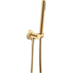 Load image into Gallery viewer, Round Brushed Brass Shower Rail with Handheld Shower(Stainless Steel Hose)
