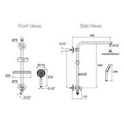 HydroRail Rain Shower Round Column Premium