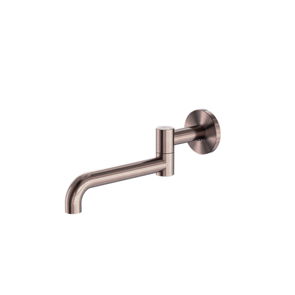 MECCA WALL MOUNTED SWIVEL BASIN/BATH SPOUT ONLY 225MM BRUSHED BRONZE