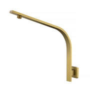 Square Brushed Brass Gooseneck Wall Mounted Shower Arm