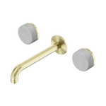 Load image into Gallery viewer, Serenity Wall Basin Set 220mm Spout With Carrara Handle Brushed Gold
