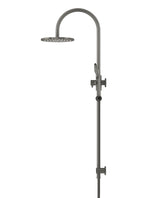 Load image into Gallery viewer, 200mm Round Overhead Shower Rail, Three Function Hand Shower - Shadow Gunmetal
