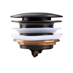 Load image into Gallery viewer, 40mm Gun MetalGrey Solid Brass Bathtub Mushroom Pop Up Waste Drain NO Overflow
