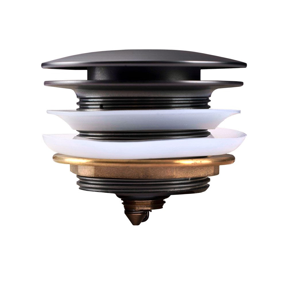 40mm Gun MetalGrey Solid Brass Bathtub Mushroom Pop Up Waste Drain NO Overflow