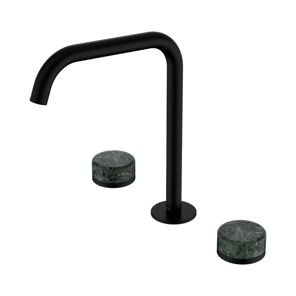 Serenity Bath/Kitchen Set Edge Spout With Verde Alpi Handle Matte Black