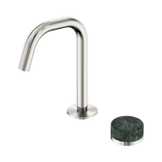Serenity Progressive Basin Mixer Edge Spout With Verde Alpi Handle Brushed Nickel