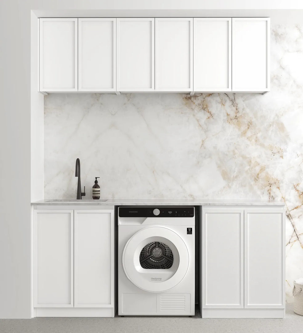 Laundry Kit 1960B Hampshire White with Cloudy Carrara Top