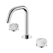 Serenity Basin Set Edge Spout With Arabescato Corchia Handle Chrome