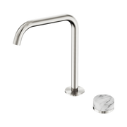 Serenity Progressive Bath/Kitchen Mixer Edge Spout With Arabescato Corchia Handle Brushed Nickel