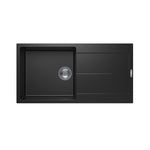 Load image into Gallery viewer, Black Carysil Enigma D100L Granite Single Bowl with Drain Board Stone Kitchen Sink 1000*500mm

