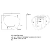 800x675mm LED Mirror