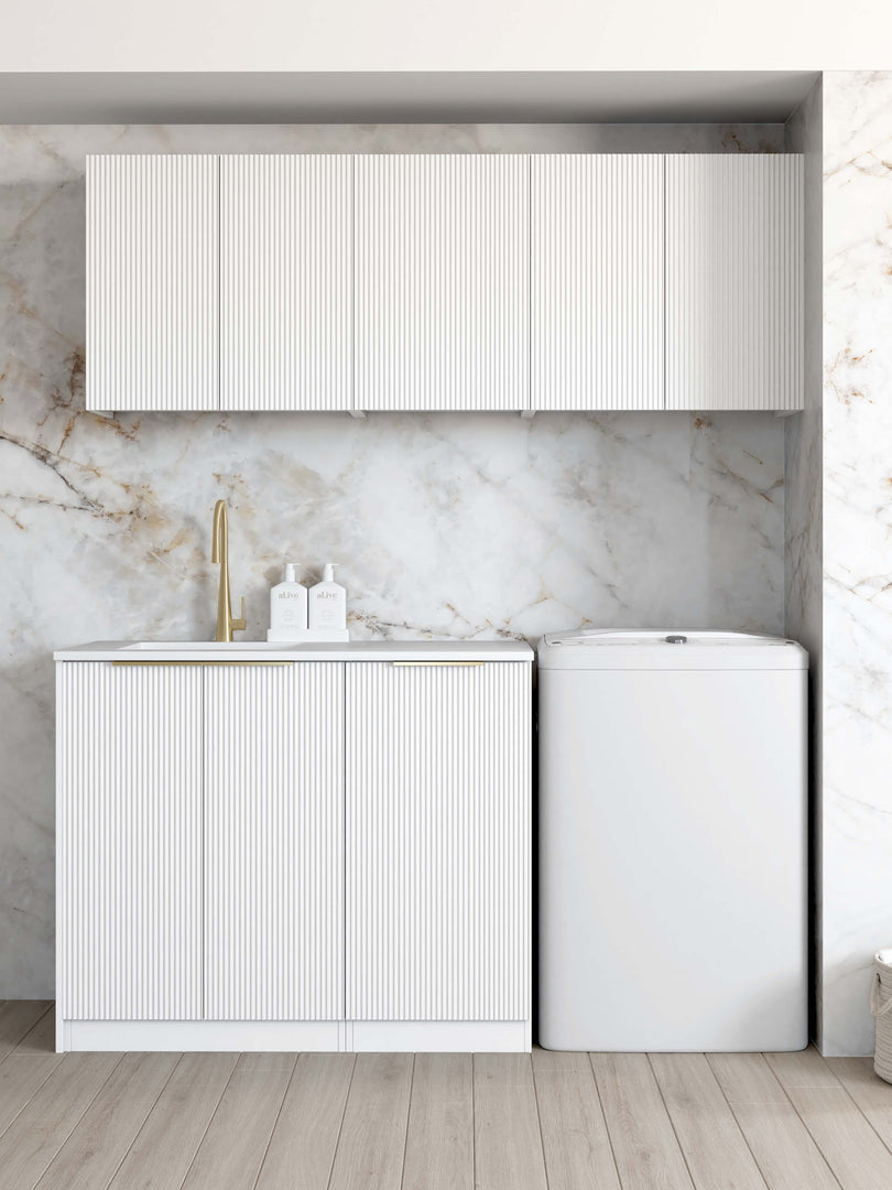 Laundry Kit 1715B Hampshire White with Cloudy Carrara Top
