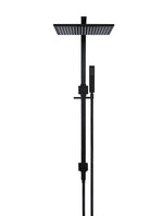 Load image into Gallery viewer, Square Combination Shower Rail 300mm rose - Matte Black
