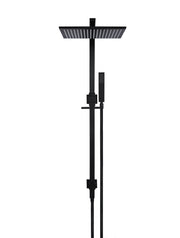 Square Combination Shower Rail 300mm rose - Matte Black