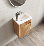 Mini Ensuite Vanity 400mm Woodland Oak Fluted Vanity