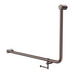 Load image into Gallery viewer, MECCA CARE 32MM DDA 90 DEGREE BENT TUBE GRAB RAIL 600X1000MM WITH TOILET ROLL HOLDER BRUSHED BRONZE
