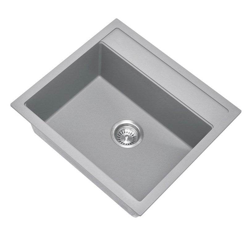 Concrete Grey Carysil Waltz 560FE Granite Single Bowl Stone Kitchen Sink 560*510mm