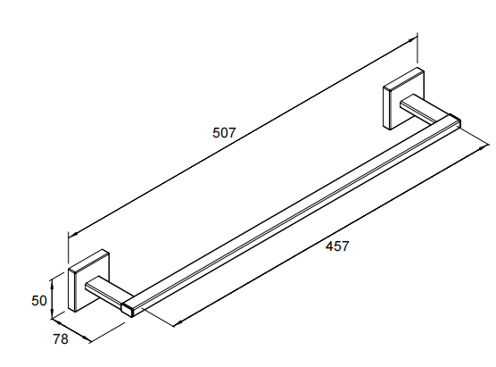 Square 18" Towel Bar