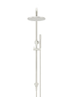 Load image into Gallery viewer, Round Combination Shower Rail, 200mm Rose, Single Function Hand Shower - PVD Brushed Nickel
