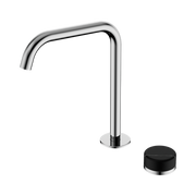 Serenity Progressive Bath/Kitchen Mixer Edge Spout With Marquina Black Handle Chrome