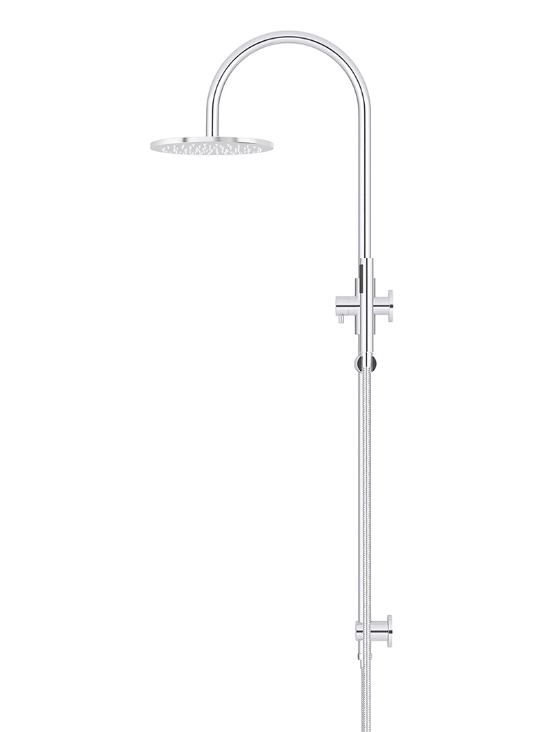 200mm Round Overhead Shower Set, Single Function Hand Shower - Polished Chrome