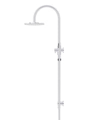 200mm Round Overhead Shower Set, Single Function Hand Shower - Polished Chrome