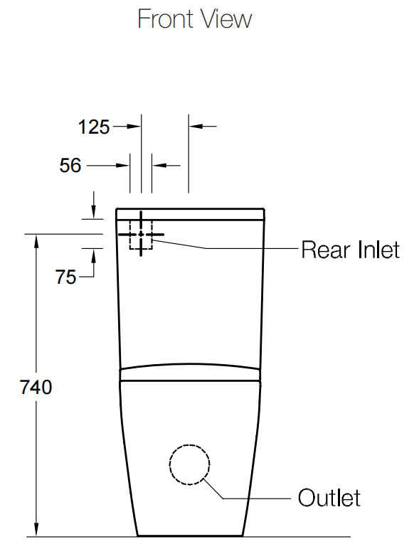 Grande BTW Toilet Suite with Elite Seat Rear or Side Water Inlet