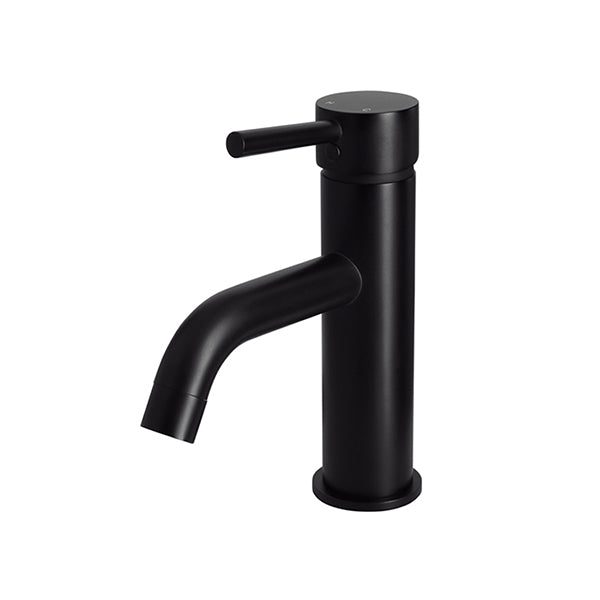 Round Basin Mixer Curved - Matte Black