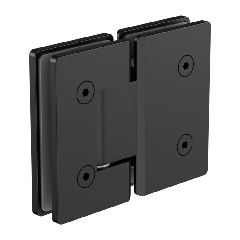 180 DEGREE GLASS TO GLASS SHOWER HINGE 10MM GLASS  MATTE BLACK