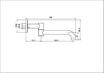 Load image into Gallery viewer, MECCA WALL MOUNTED SWIVEL BASIN/BATH SPOUT ONLY 225MM BRUSHED GOLD
