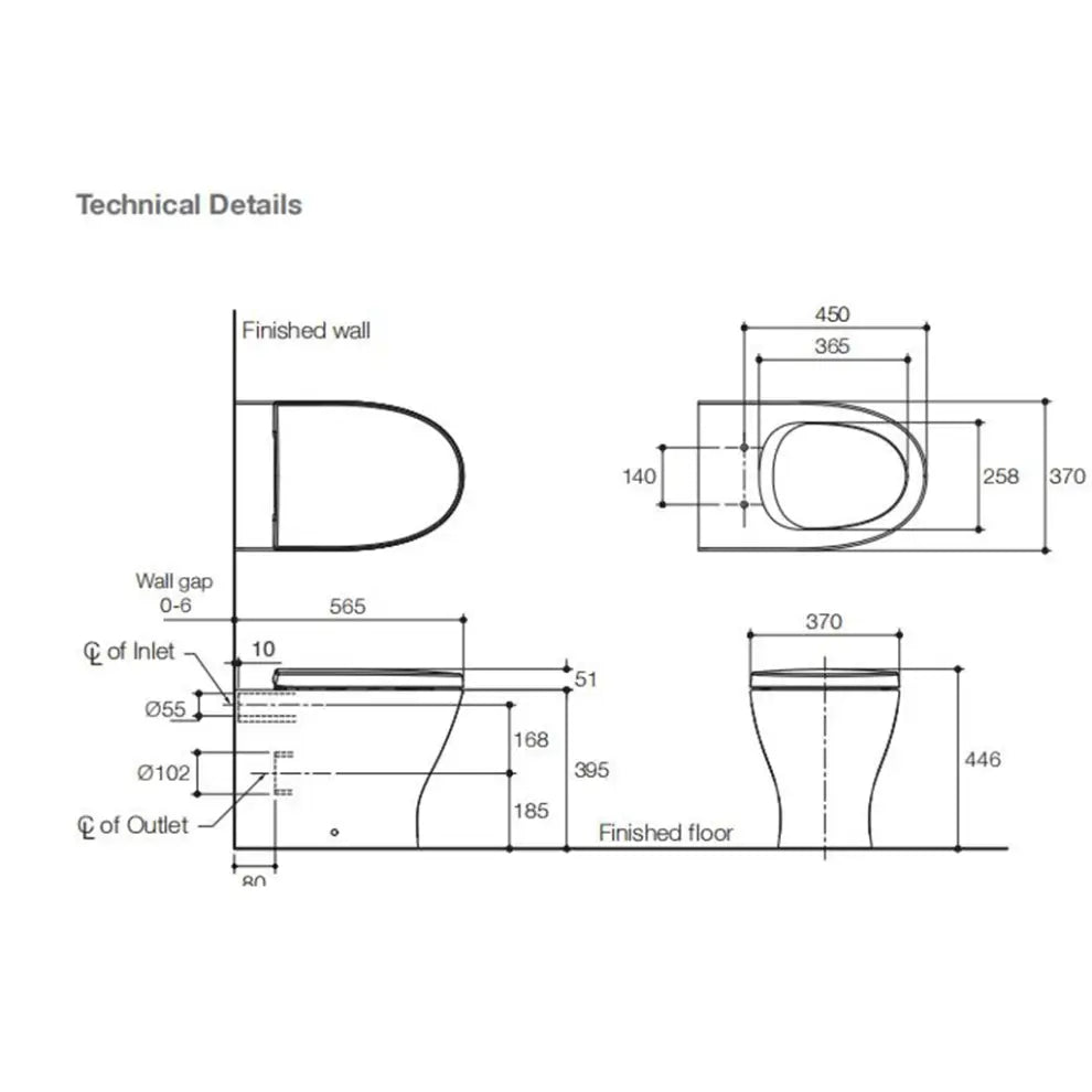 Reach II Wall Faced Toilet with Kohler C3-255 Bidet Seat