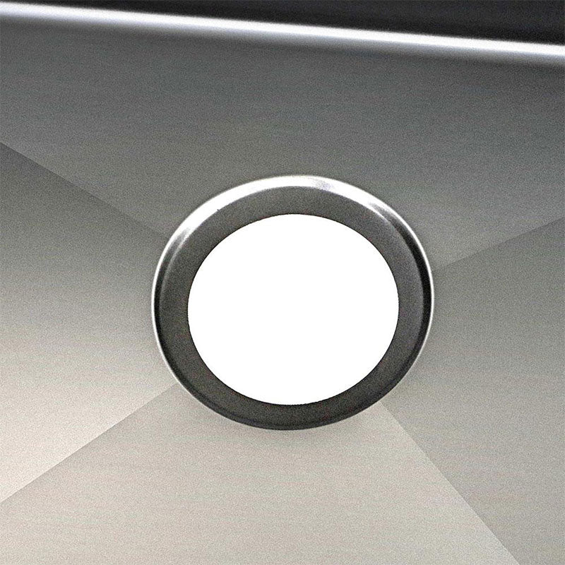 Round Corner Dark Grey Stainless Steel Handmade Single Bowl Kitchen Sink 440*440*205mm