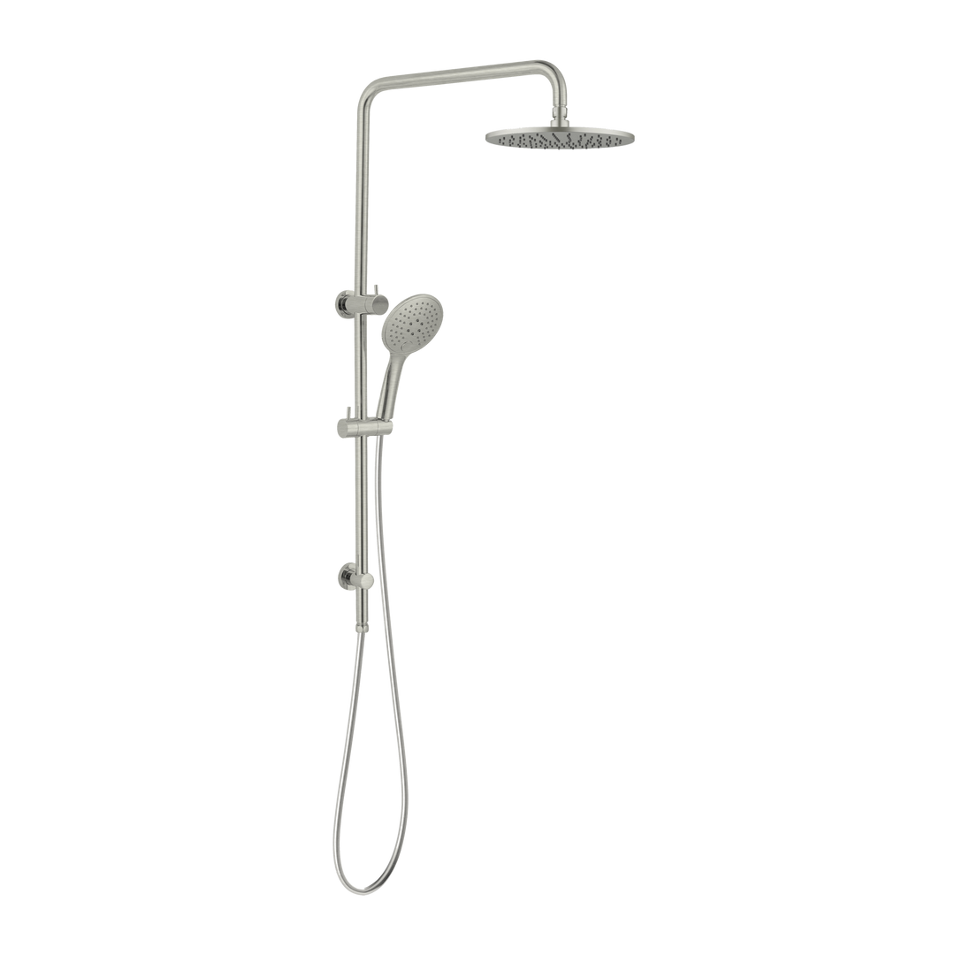 ROUND TWIN SHOWER BRUSHED NICKEL