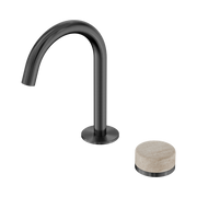 Serenity Progressive Basin Mixer Arc Spout With Rome Travertine Handle Gun Metal