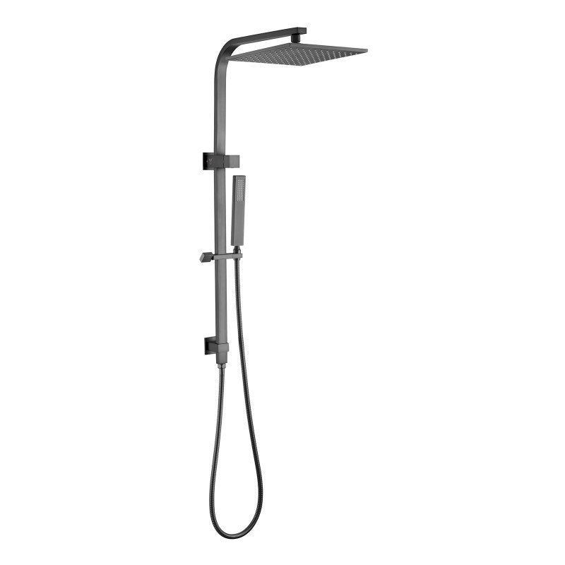 10" Square Gun Metal Grey Shower Station(Top Water Inlet)