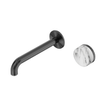 Load image into Gallery viewer, Serenity Progressive Wall Basin Mixer 160mm Spout With Arabescato Corchia Handle Gun Metal
