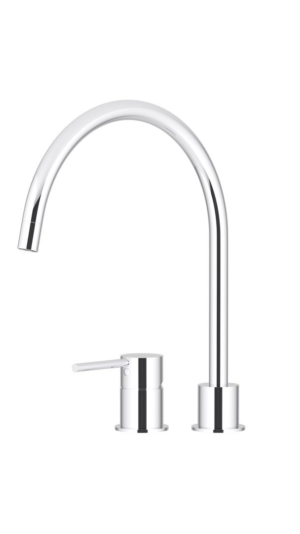 Round Deck Mounted Mixer - Polished Chrome