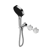 Serenity Progressive Shower System With Arabescato Corchia Handle And Serenity Hand Shower Chrome