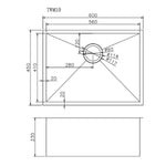 Load image into Gallery viewer, 600x450x230mm Gunmetal Stainless Steel PVD Single Bowl Kitchen Sink
