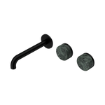 Load image into Gallery viewer, Serenity Wall Basin Set 160mm Offset Spout With Verde Alpi Handle Matte Black
