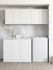 Laundry Kit 1715B Bondi White with Cloudy Carrara Top