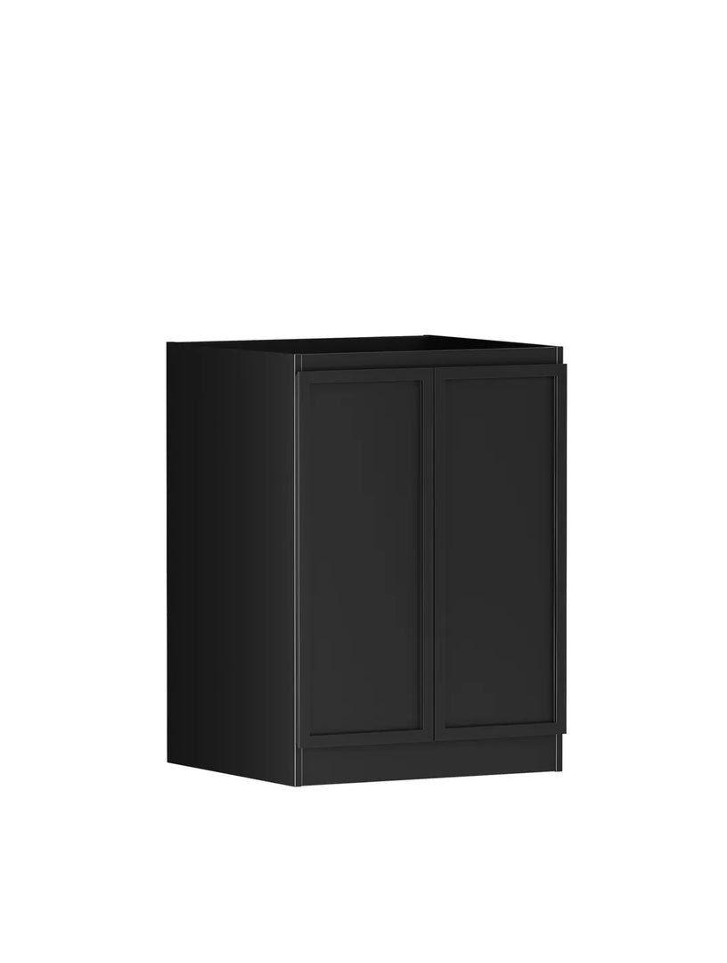 Hampshire Black Base Laundry Cabinet with 1300mm Natural Carrara Marble Top