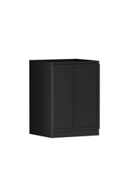 Hampshire Black Base Laundry Cabinet with 1300mm Natural Carrara Marble Top